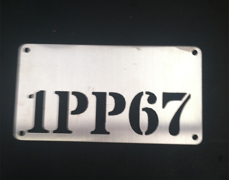 Simple Plaque cut from Stainless Steel